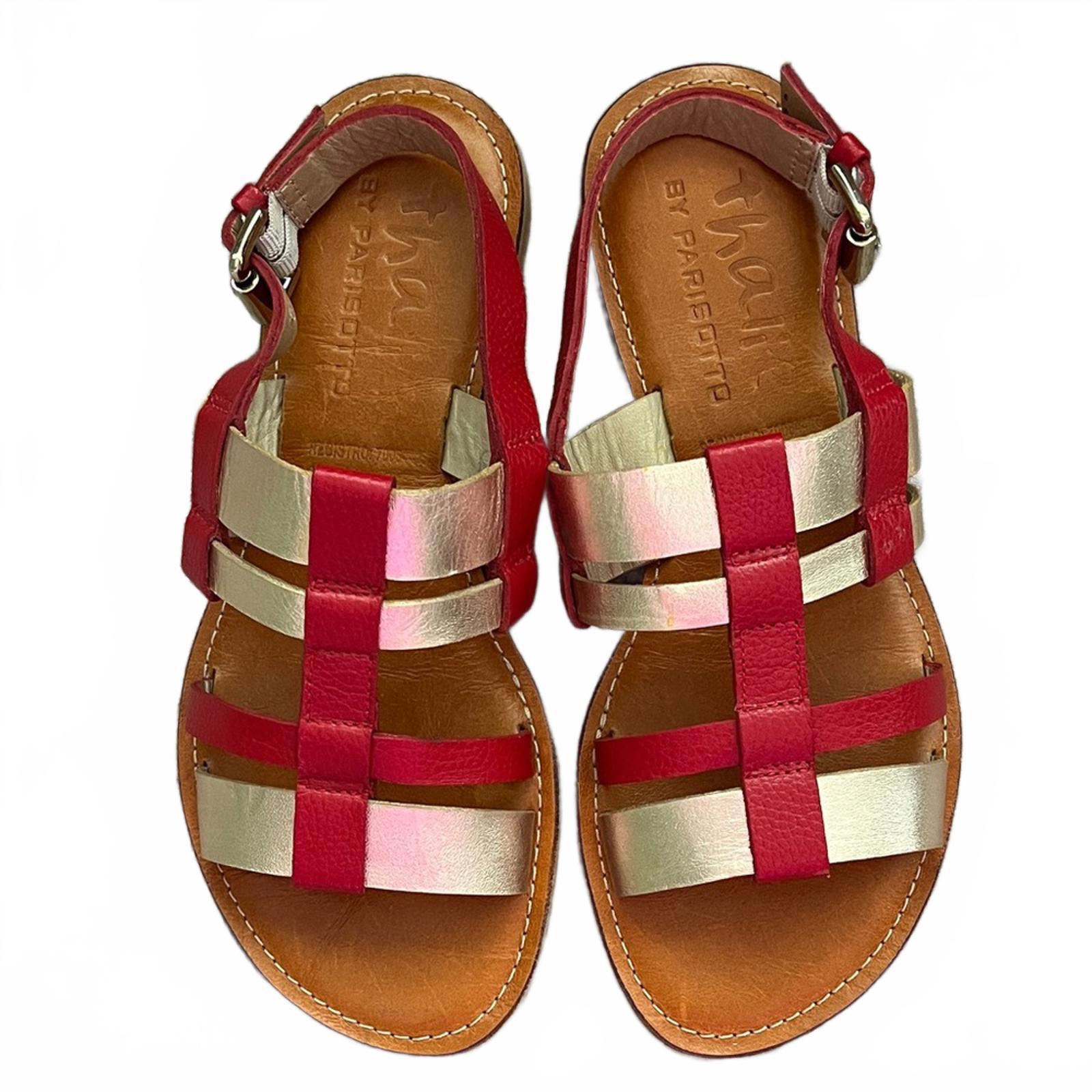 Parisotto Red & Gold Leather Sandals